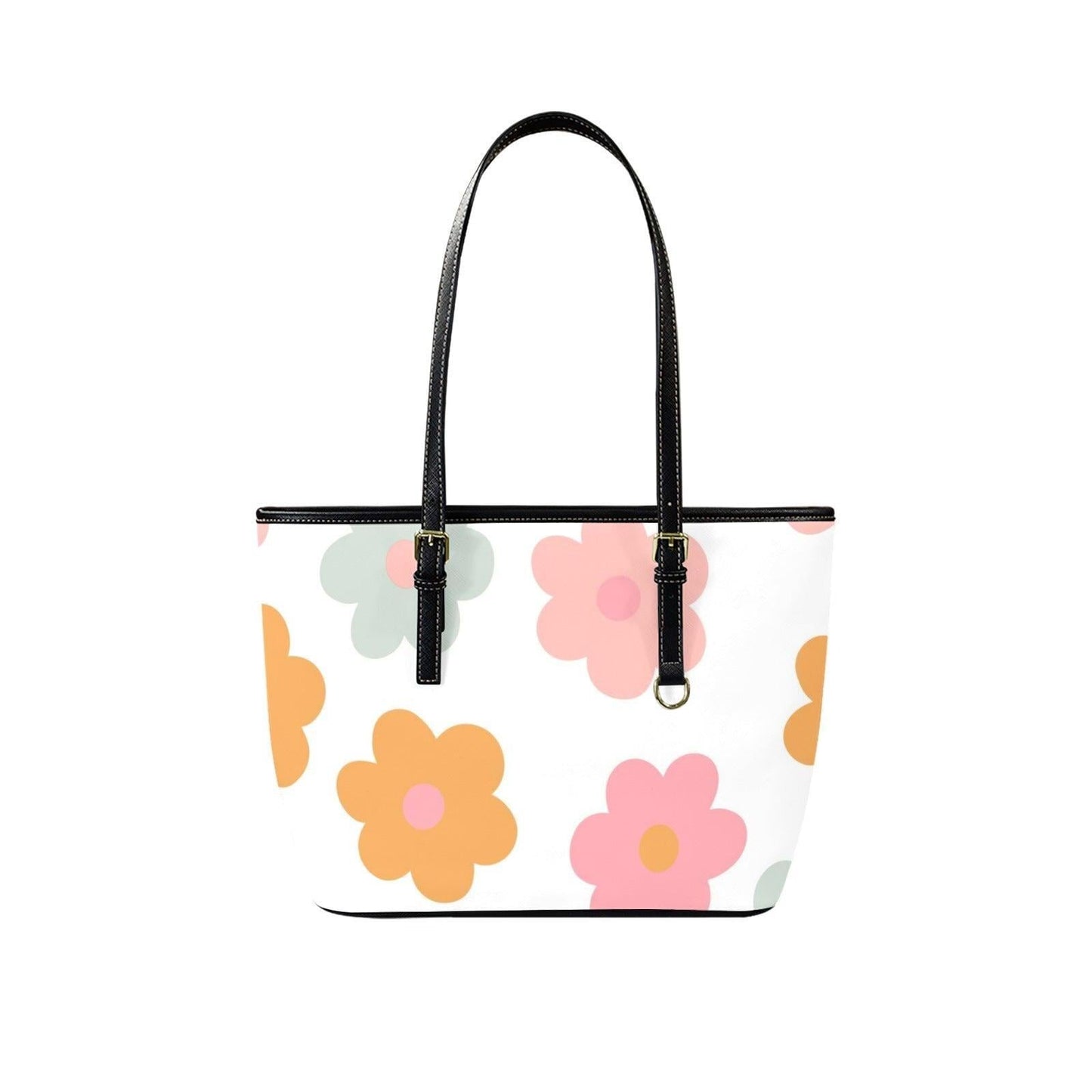 Floral Beach Tote Bag, Pastel Daisy Shoulder Bag, Cute Summer Carryall Purse