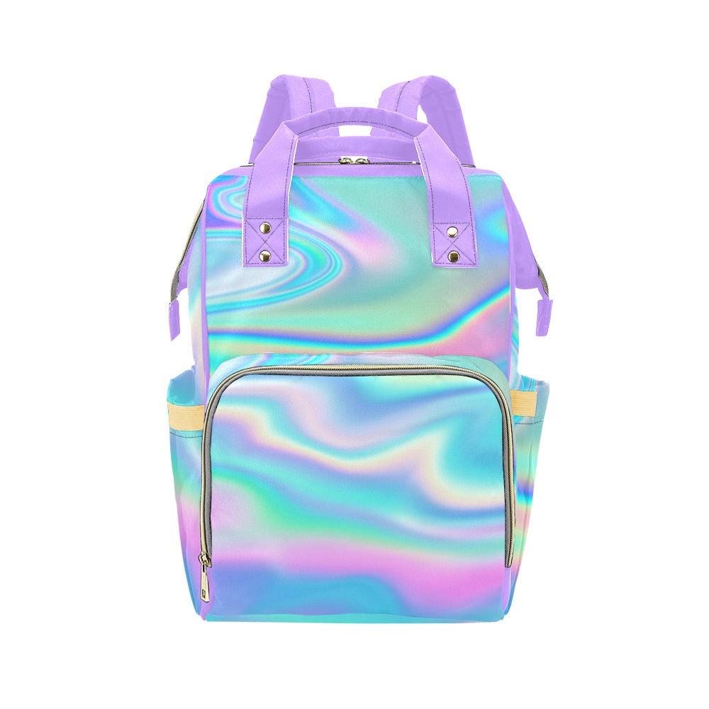 Iridescent Diaper Bag Backpack, Baby Travel Bag, Mom Backpack, Stroller Organizer
