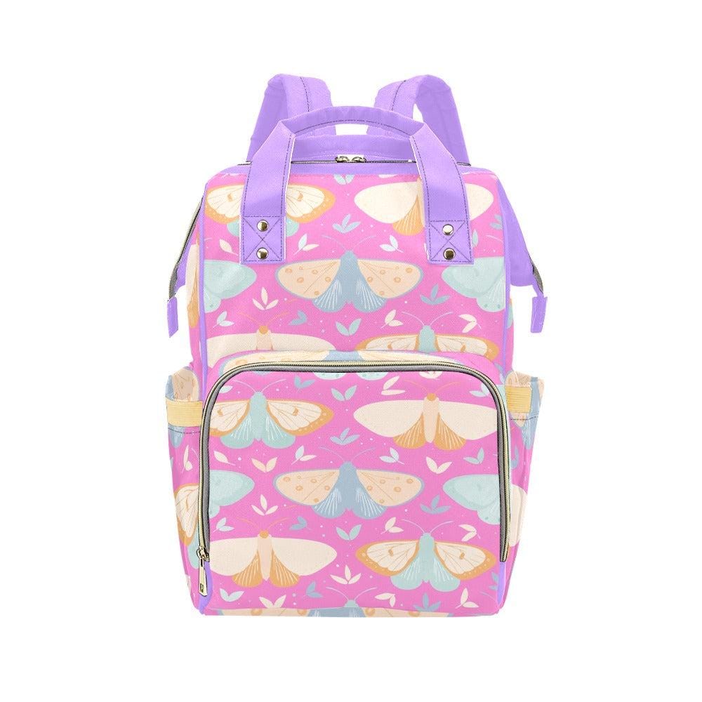 Butterfly Diaper Bag Backpack, Pink Mom Backpack, Baby Travel Bag, Pastel Stroller Bag