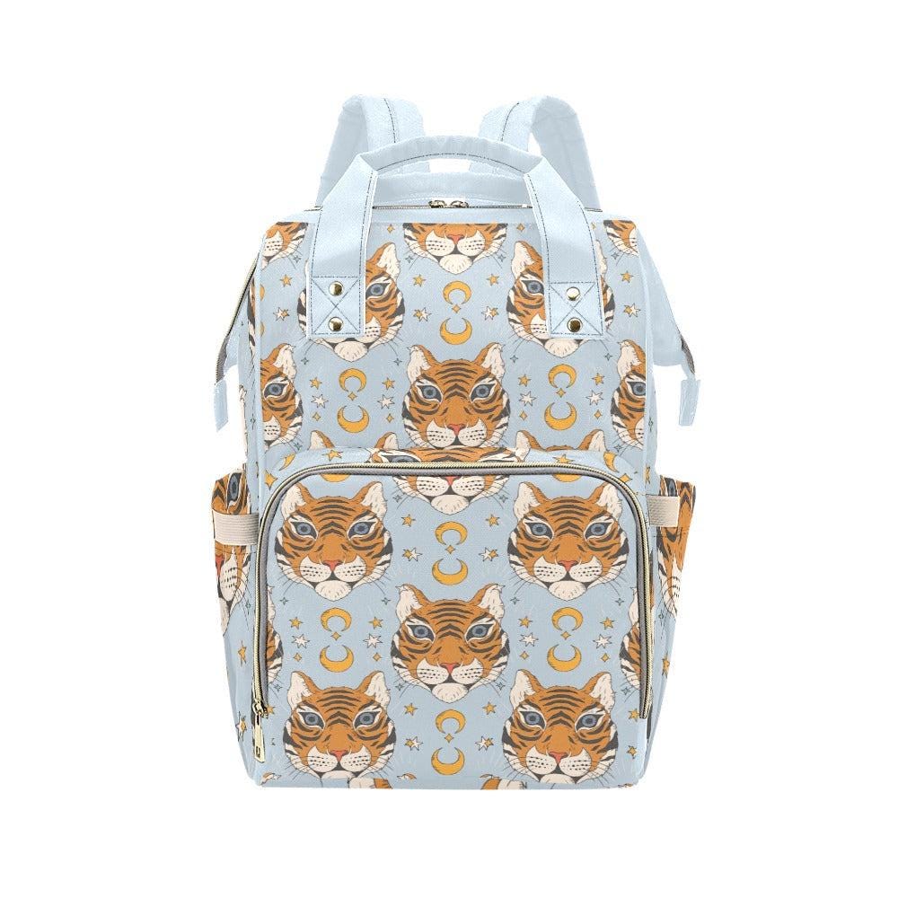 Tiger Diaper Bag, Celestial Mom Backpack, Baby Travel Bag with Moon Print