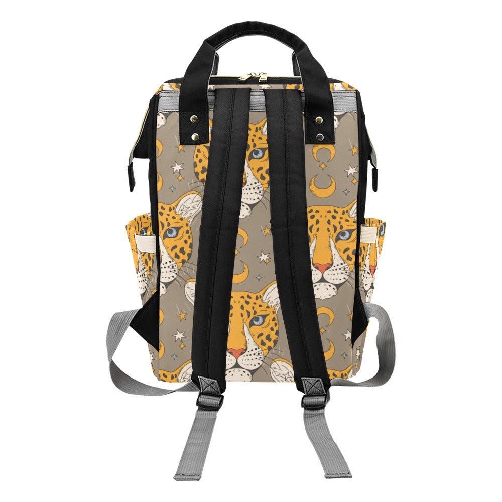 Leopard Print Diaper Backpack, Safari Baby Bag, Jungle Nursery Organizer