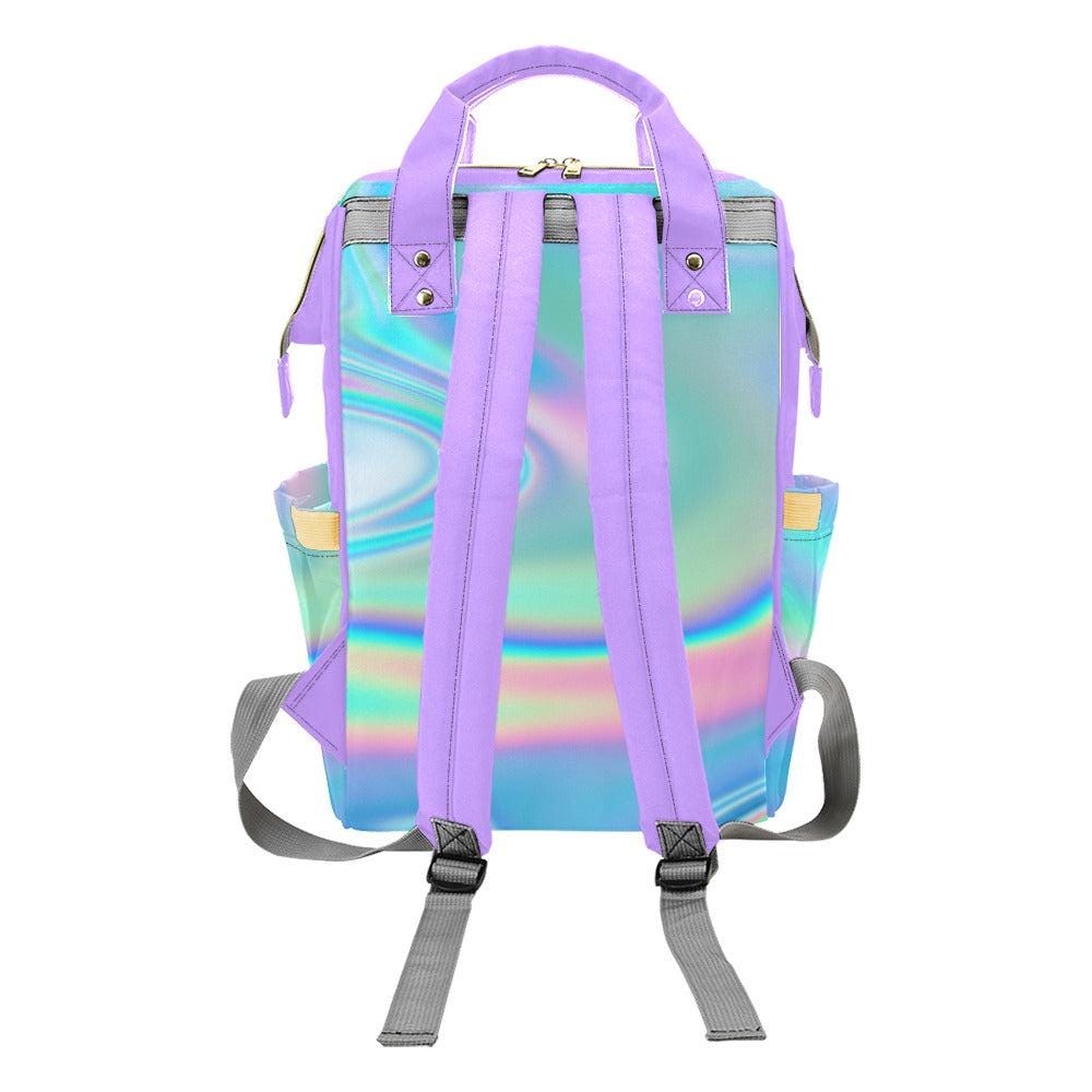 Iridescent Diaper Bag Backpack, Baby Travel Bag, Mom Backpack, Stroller Organizer