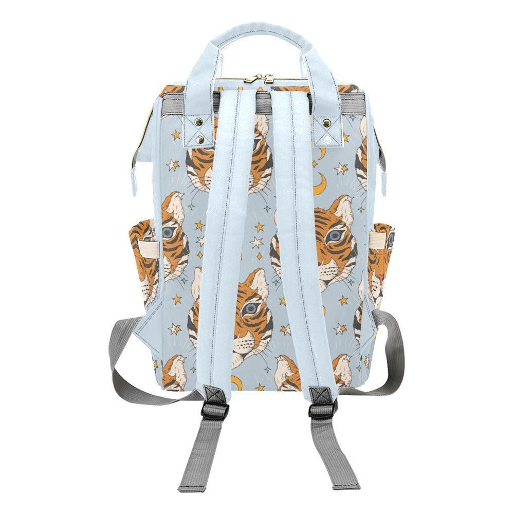 Tiger Diaper Bag, Celestial Mom Backpack, Baby Travel Bag with Moon Print