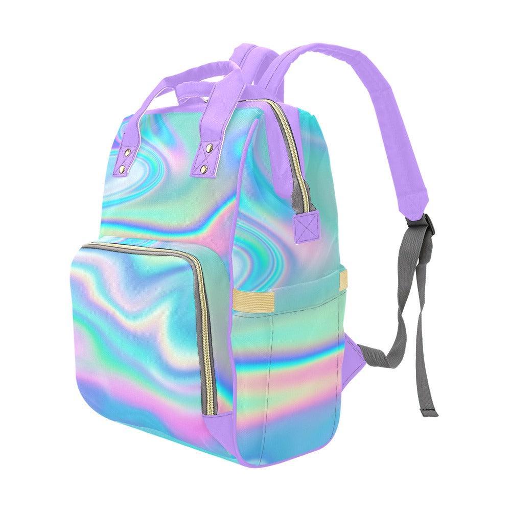 Iridescent Diaper Bag Backpack, Baby Travel Bag, Mom Backpack, Stroller Organizer