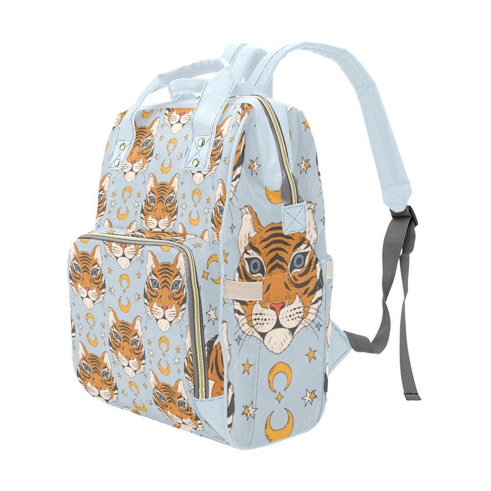 Tiger Diaper Bag, Celestial Mom Backpack, Baby Travel Bag with Moon Print