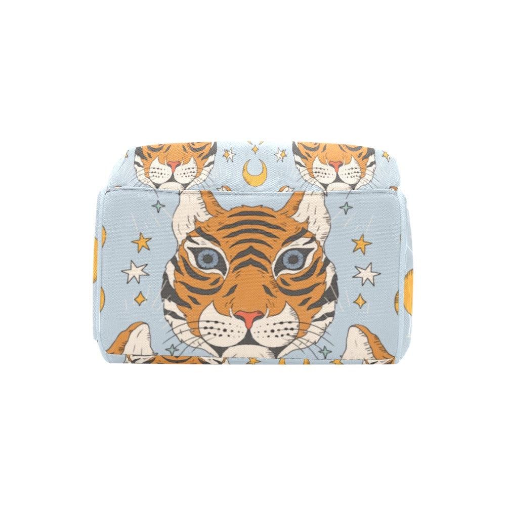 Tiger Diaper Bag, Celestial Mom Backpack, Baby Travel Bag with Moon Print