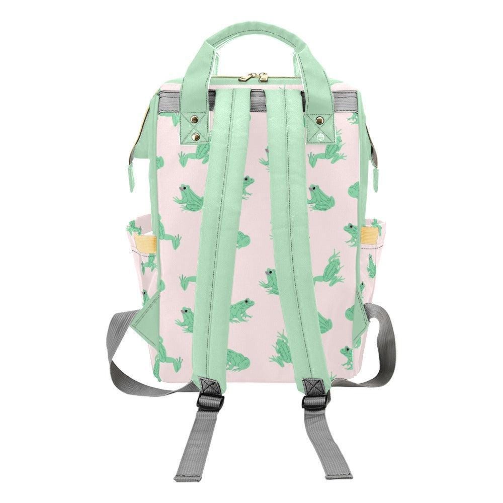 Frog Diaper Bag Backpack for Baby Travel, Stroller Organizer Pack, Gender Neutral Nursery Bag