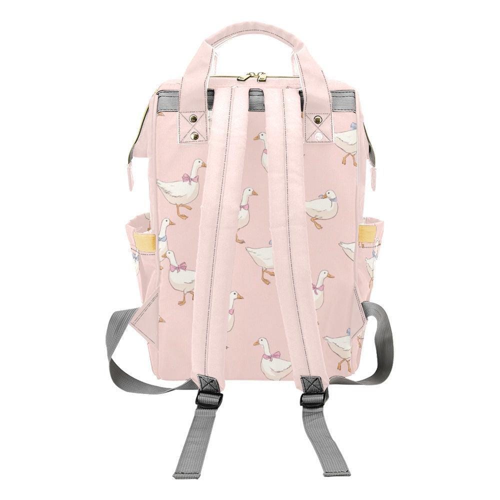 Pink Duck Diaper Bag Backpack, Mom Backpack, Stroller Bag, Baby Travel Bag