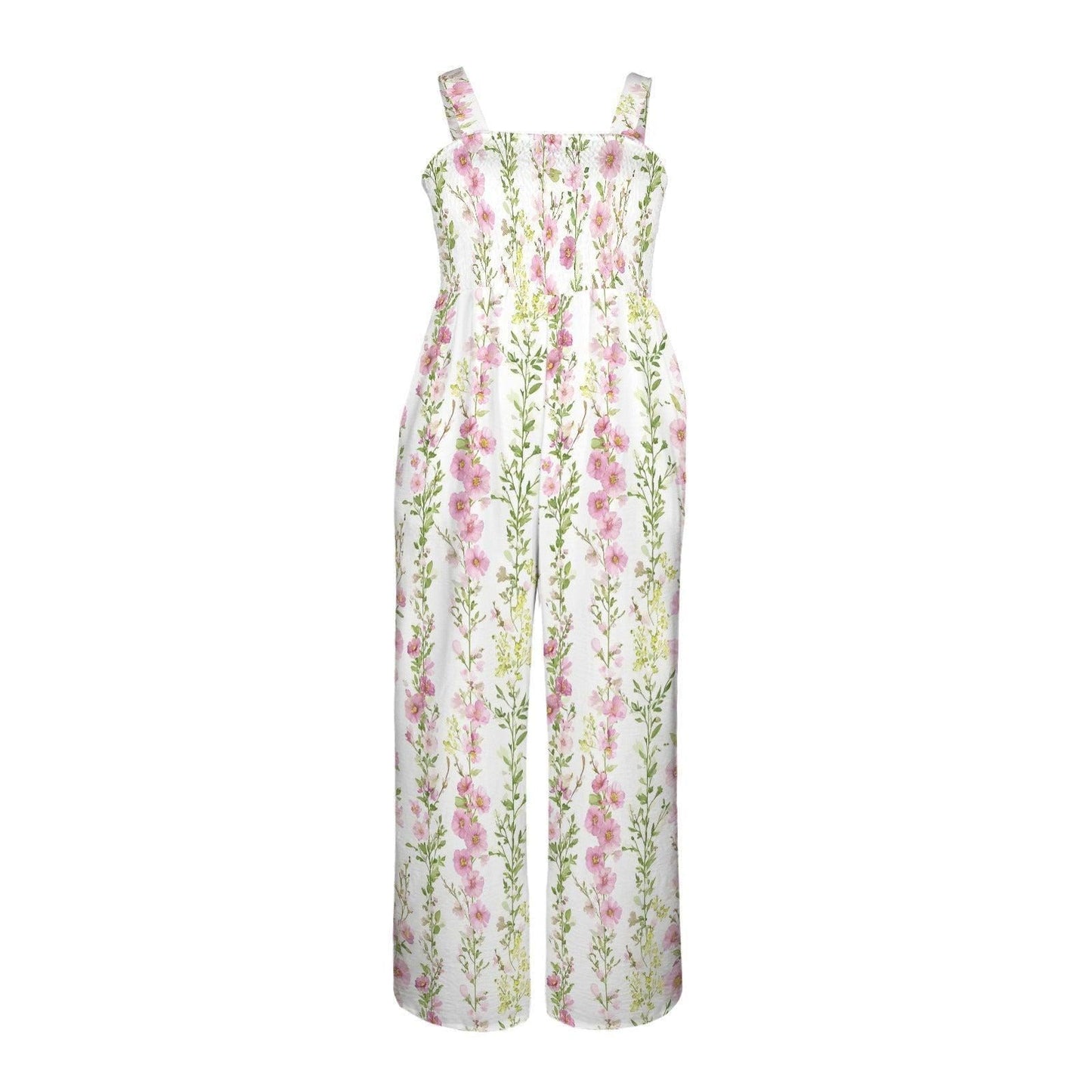 Floral Palazzo Jumpsuit for Garden Party, Cottagecore Spring Outfit