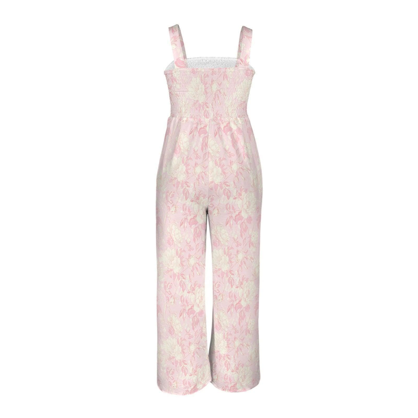 Blush Floral Jumpsuit for Women, Pink Peony Romper, Bridal Weekend Outfit, Feminine Honeymoon Look
