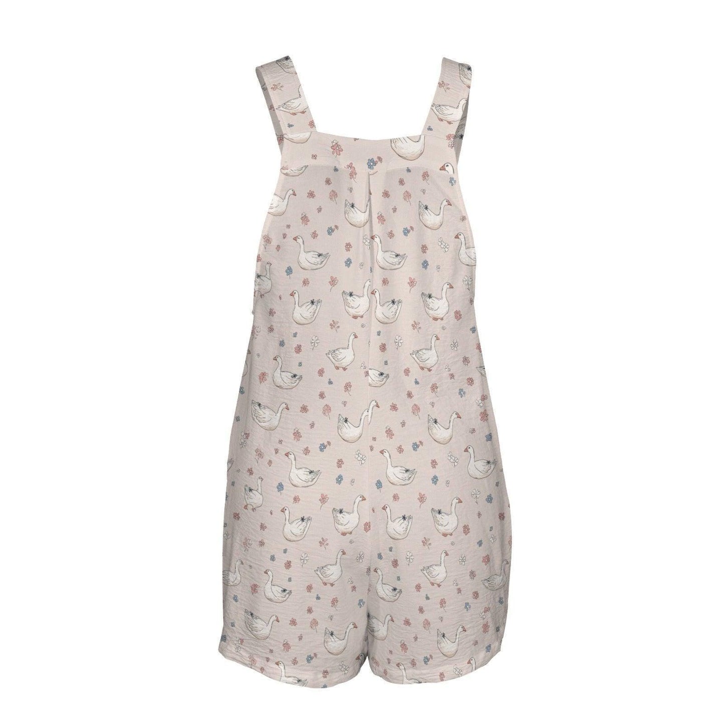Duck Print Romper, Women's Overall Shortalls, Cottagecore Summer Outfit