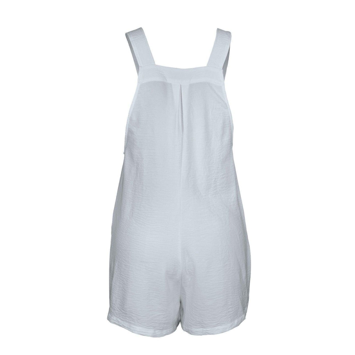 Light Blue Minimalist Shortalls Romper, Relaxed Bib Summer Playsuit, Coastal Travel Outfit