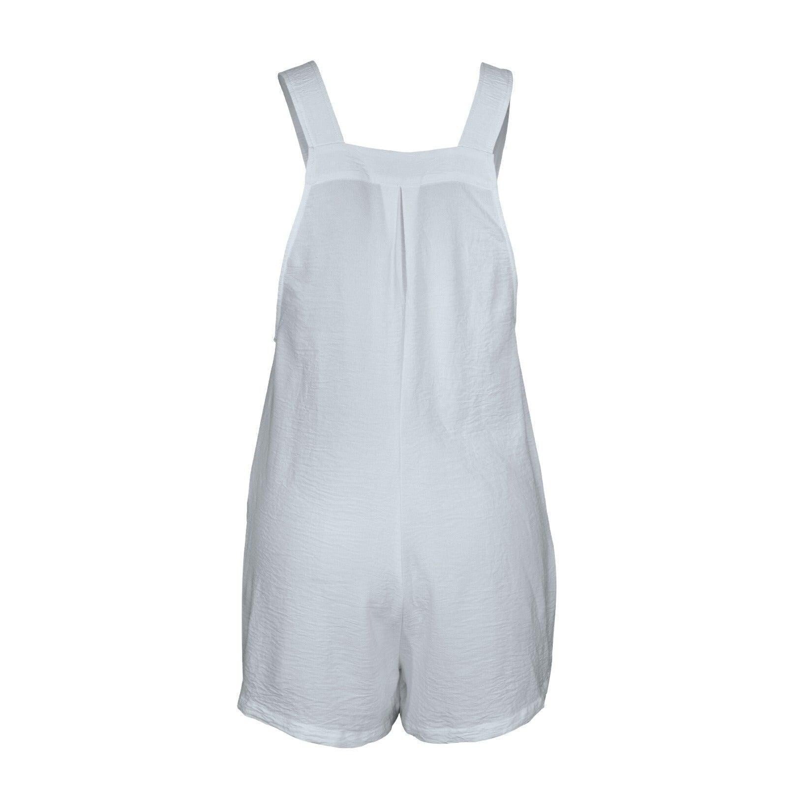 Light Blue Minimalist Shortalls Romper, Relaxed Bib Summer Playsuit, Coastal Travel Outfit