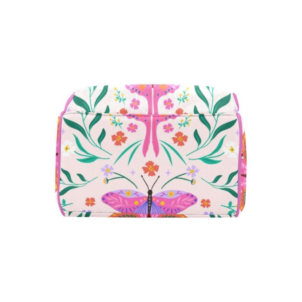 Whimsical Butterfly Diaper Bag Backpack, Floral Garden Mom Travel Organizer