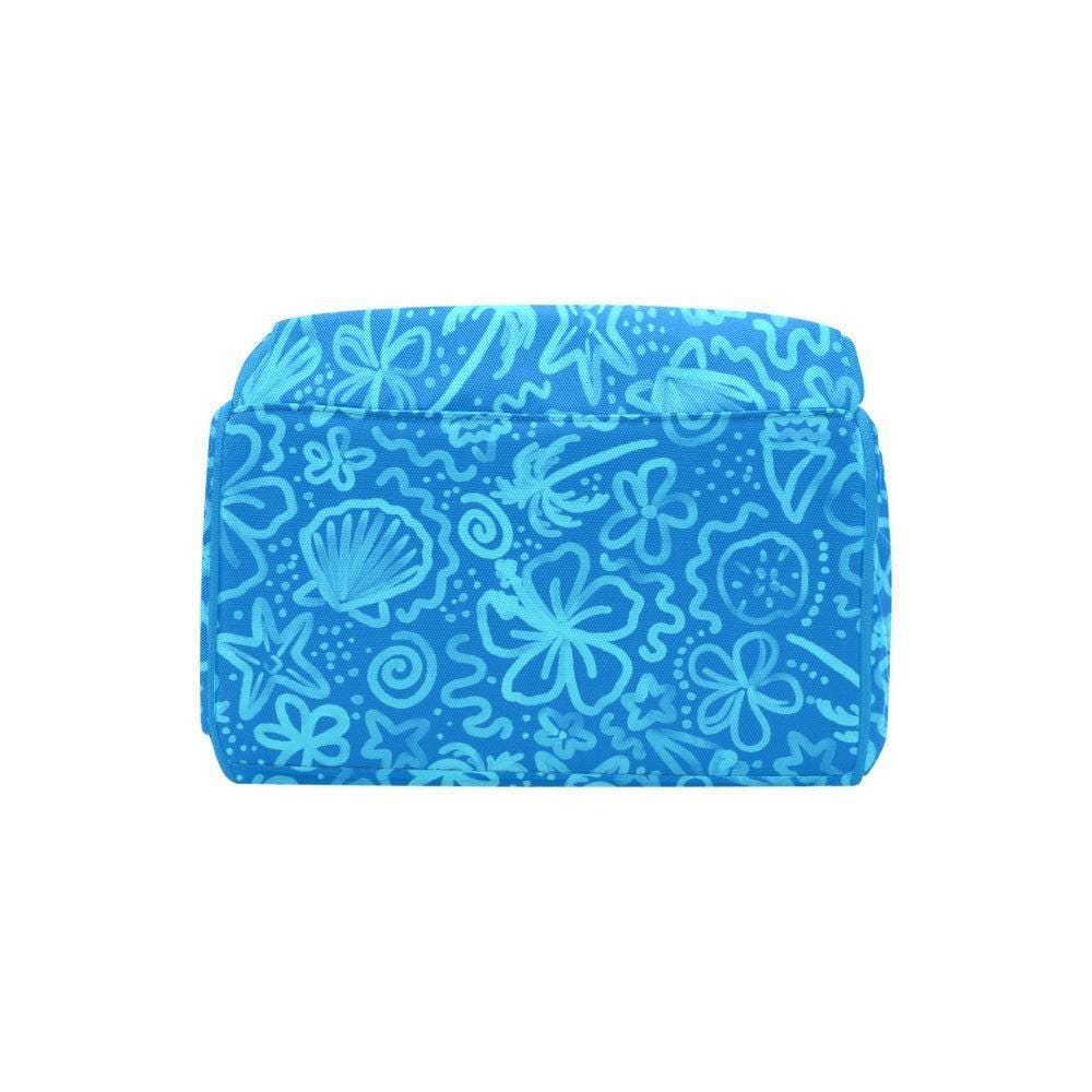 Blue Ocean Diaper Bag Backpack, Coastal Mom Travel Organizer, Summer Vacation Stroller Bag