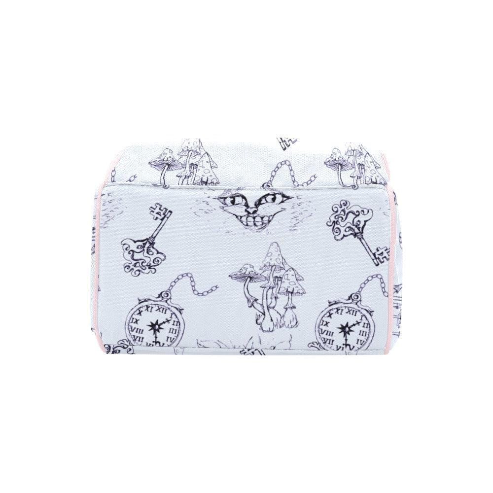 Blue Diaper Backpack, Storybook Baby Bag, Cat Clock Key Print Parent Backpack