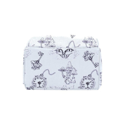 Pastel Diaper Bag Backpack, Whimsical Cat Clock Sketch Print, Baby Travel Bag