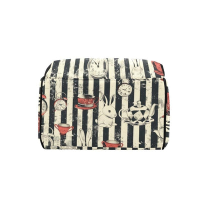 Gothic Tea Party Rabbit Diaper Bag Backpack, Whimsical Baby Travel Organizer