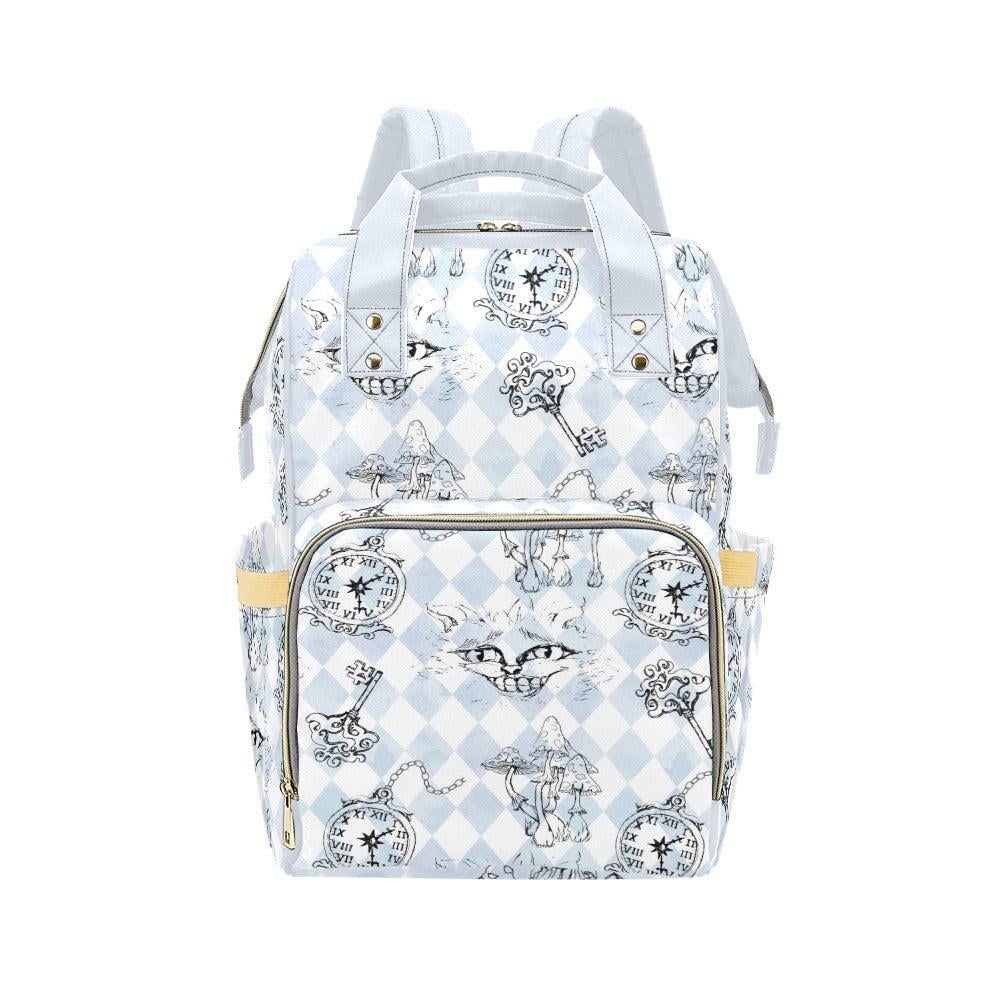 Storybook Diaper Bag Backpack, Fantasy Clock Key Print, Baby Travel Organizer