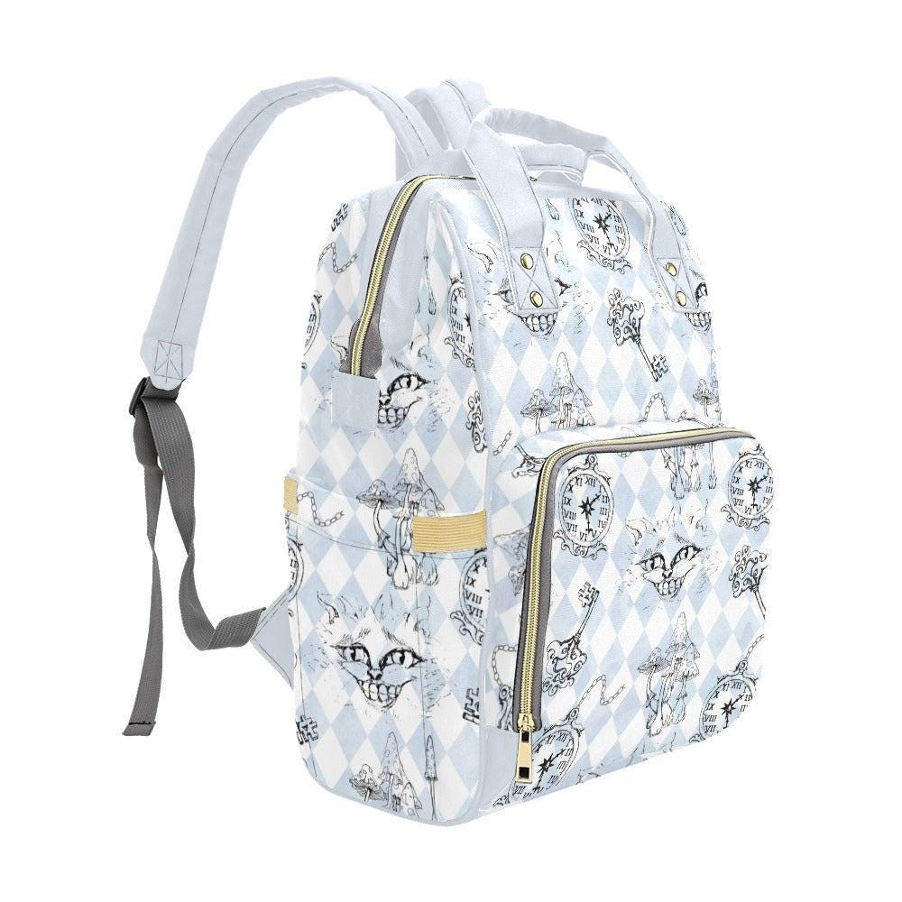 Storybook Diaper Bag Backpack, Fantasy Clock Key Print, Baby Travel Organizer