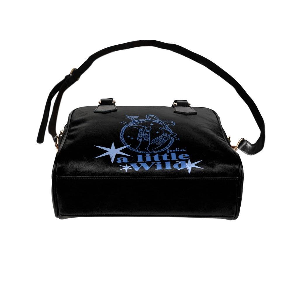 Cosmic Cowgirl Satchel Handbag, Black Western Star Shoulder Bag, Edgy Rodeo Accessory