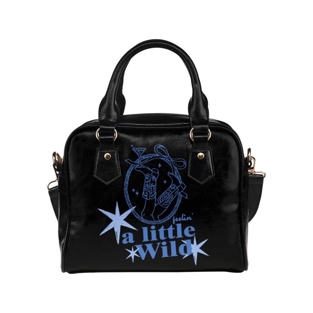 Cosmic Cowgirl Satchel Handbag, Black Western Star Shoulder Bag, Edgy Rodeo Accessory