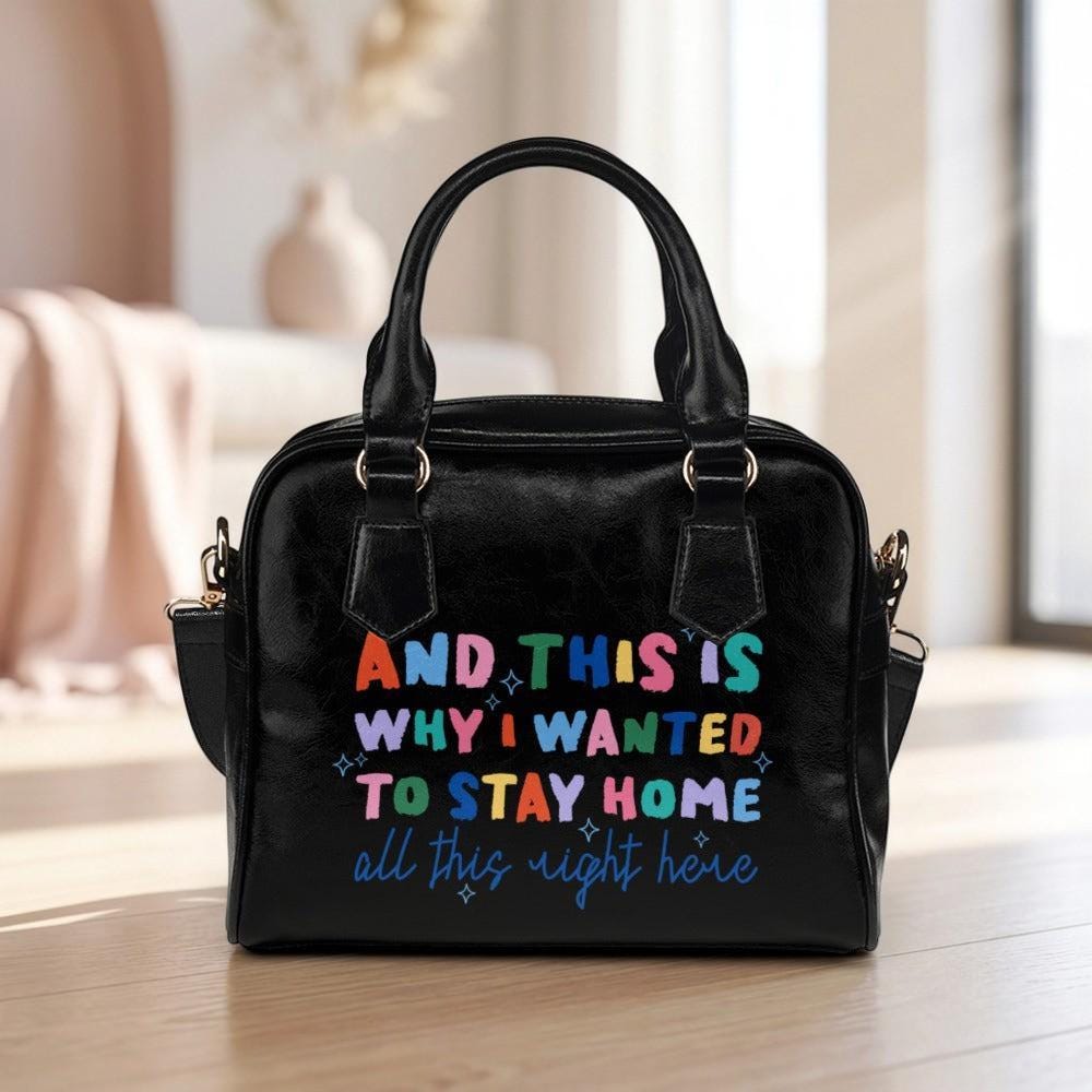 Introvert Girl Gift, Colorful Typography Slogan Purse, Top Handle Handbag, Black Satchel Bag