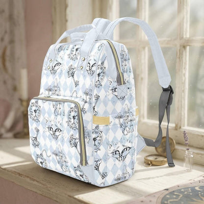 Storybook Diaper Bag Backpack, Fantasy Clock Key Print, Baby Travel Organizer