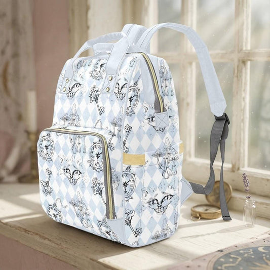 Storybook Diaper Bag Backpack, Fantasy Clock Key Print, Baby Travel Organizer
