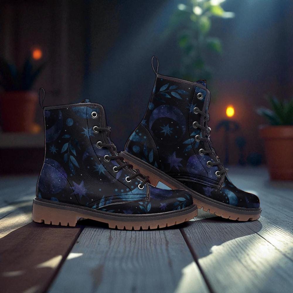 Moon Forest Vegan Leather Combat Boots