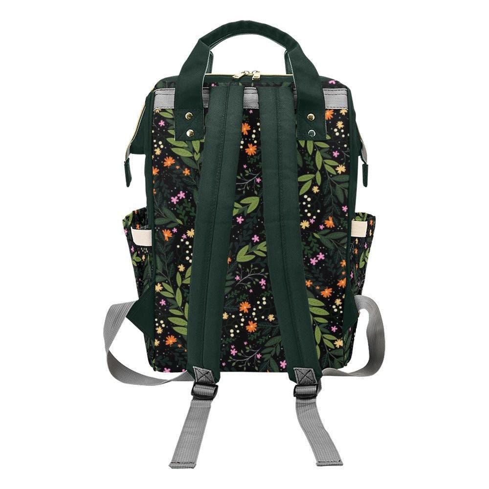 Diaper Bag Backpack, Floral Mom Baby Travel Bag, Nursery Organizer, Stroller Ready Pack