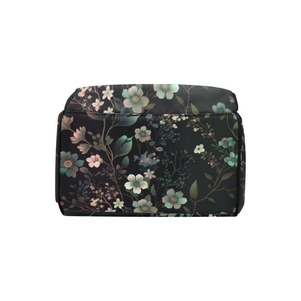 Dark Floral Backpack, Botanical Laptop Backpack, Nature Print Bag