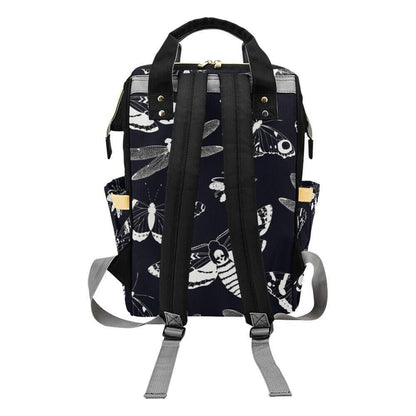 Diaper Bag Backpack, Insect Print Baby Travel Bag, Moth Dragonfly Mom Backpack