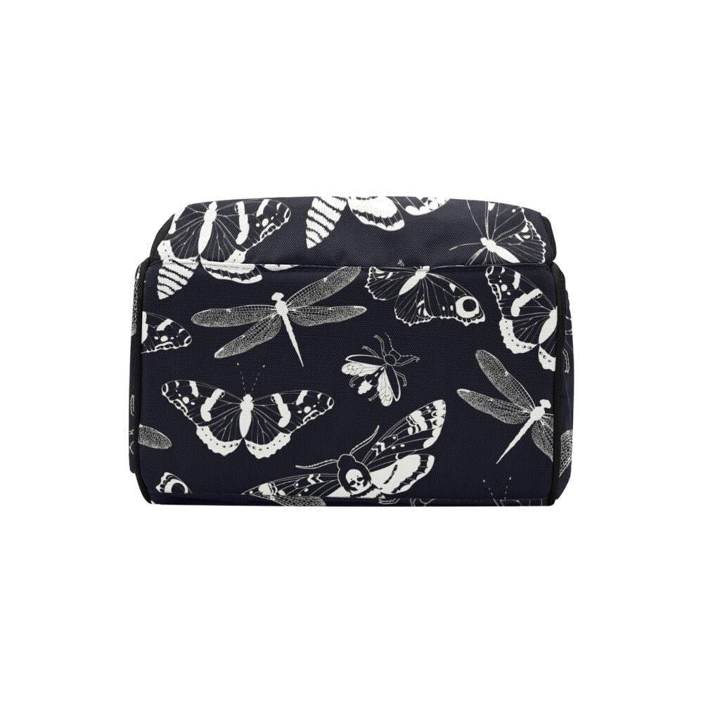 Diaper Bag Backpack, Insect Print Baby Travel Bag, Moth Dragonfly Mom Backpack