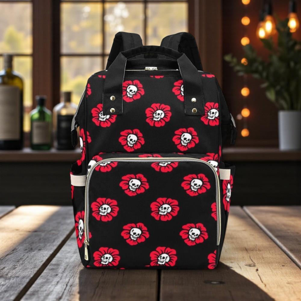 Skull Flower Diaper Backpack