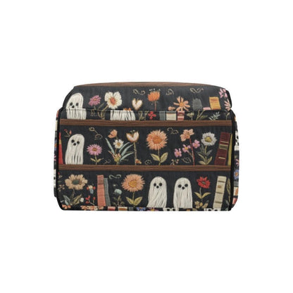 Ghost diaper bag backpack, spooky mom backpack, bookish baby travel bag