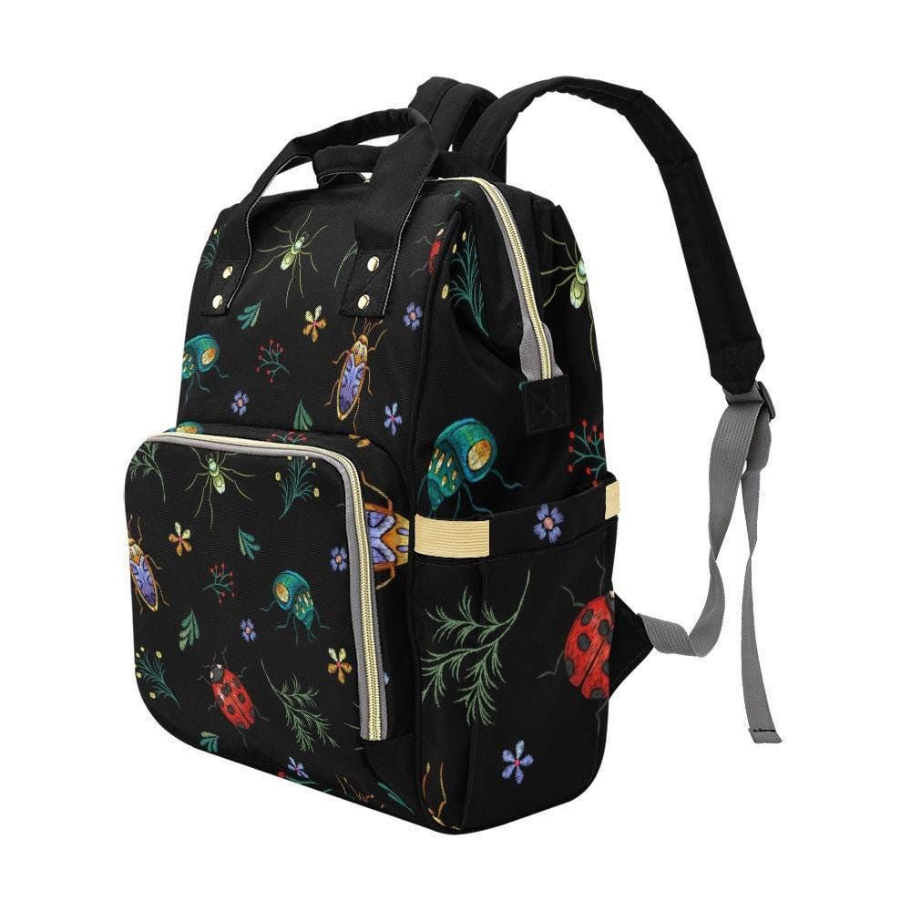 Diaper Bag Backpack with Bug Print, Mom Travel Backpack, Nursery Organizer