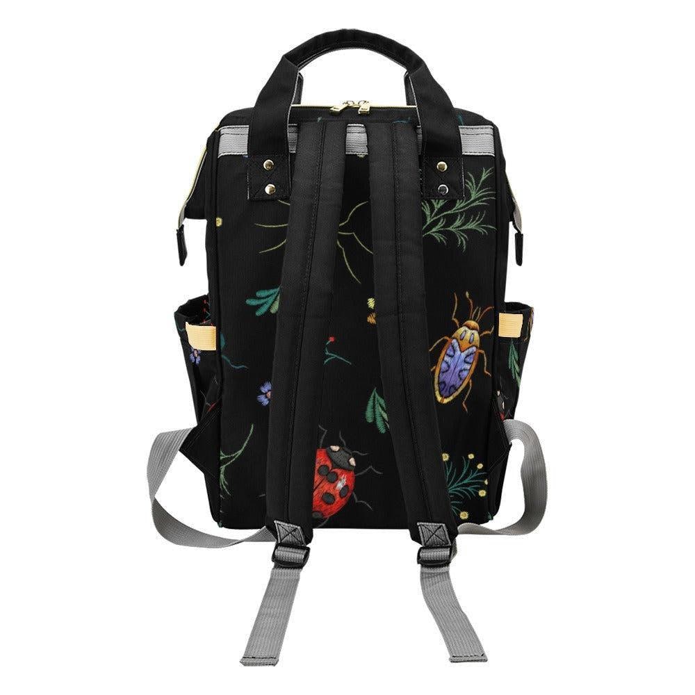 Diaper Bag Backpack with Bug Print, Mom Travel Backpack, Nursery Organizer, Stroller Bag