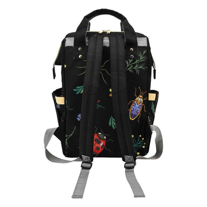 Diaper Bag Backpack with Bug Print, Mom Travel Backpack, Nursery Organizer