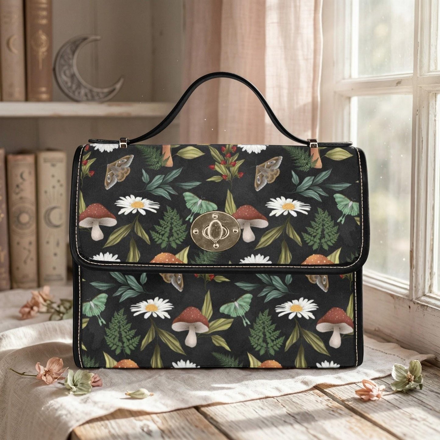 Mushroom Purse, Woodland Satchel Bag, Cottagecore Forest Crossbody