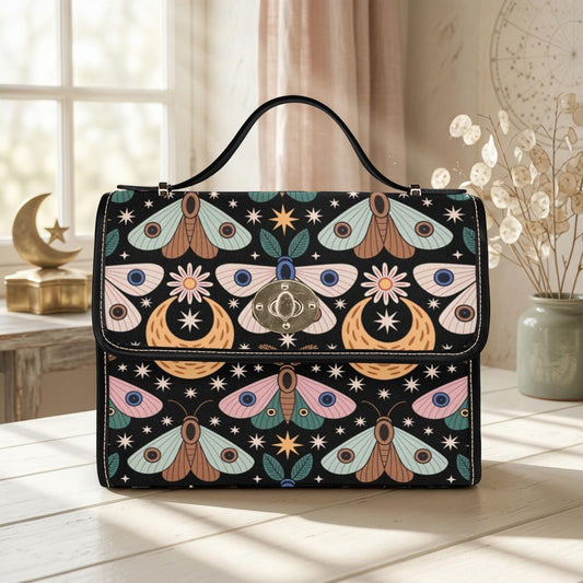 Celestial Moth Top Handle Bag