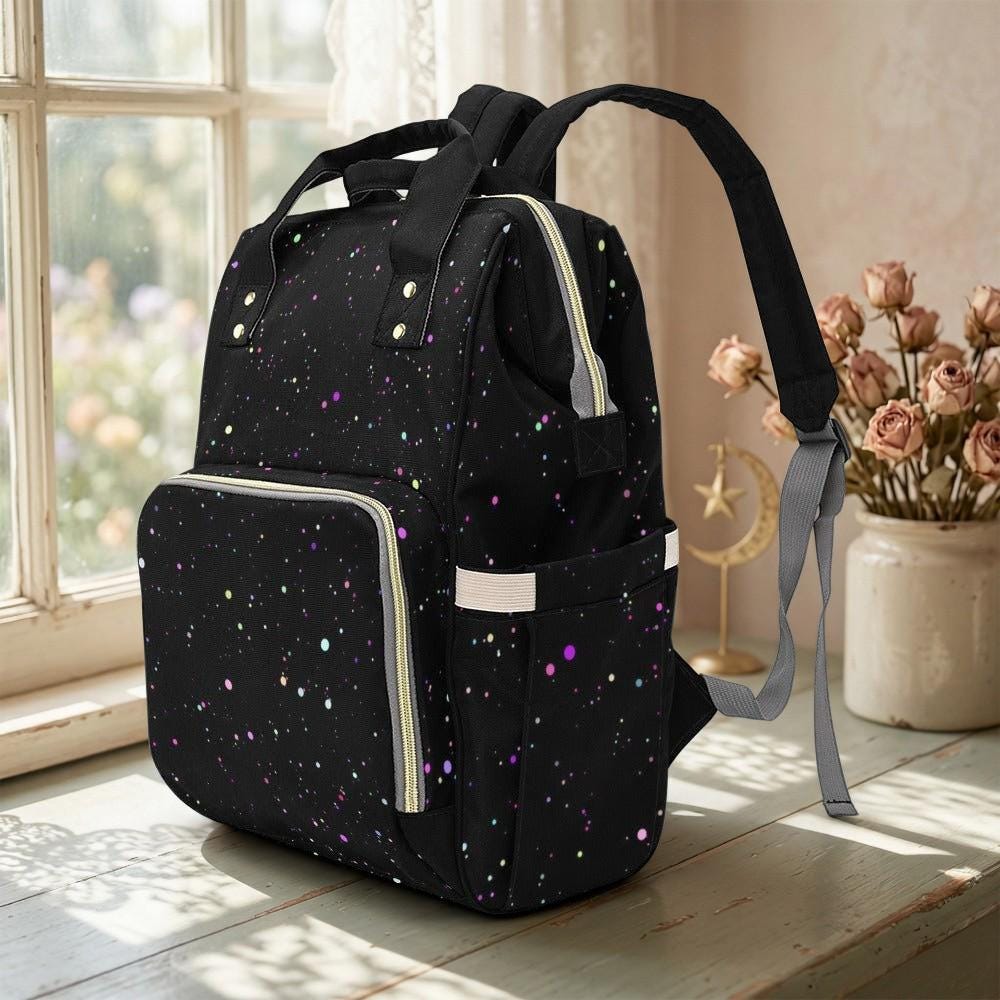 Galaxy Diaper Bag Backpack, Celestial Baby Travel Bag, Starry Mom Backpack Organizer