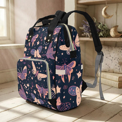 Moth Diaper Bag Backpack, Mom Backpack, Baby Travel Bag, Nursery Organizer