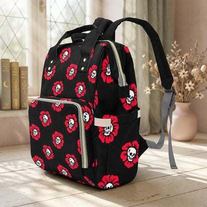 Skull Flower Diaper Backpack