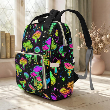 Neon Mushroom Diaper Backpack