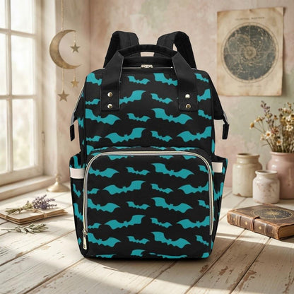 Halloween Bat Diaper Bag Backpack, Spooky Mom Backpack, Baby Travel Organizer