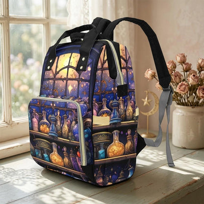 Witchy Diaper Bag Backpack, Apothecary Mom Bag, Celestial Nursery Organizer