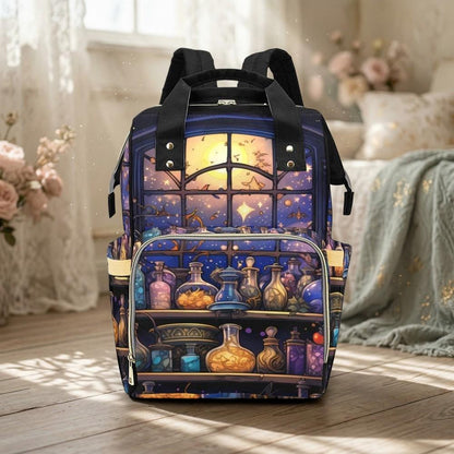 Witchy Diaper Bag Backpack, Apothecary Mom Bag, Celestial Nursery Organizer