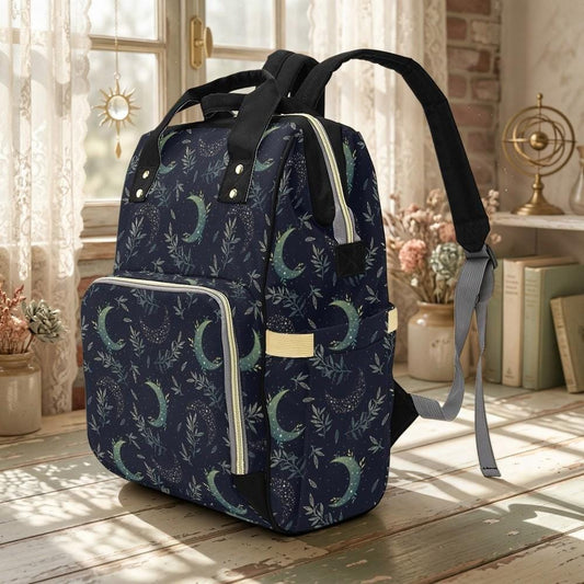 Diaper Bag Backpack, Celestial Moon Baby Travel Bag, Nursery Organizer for Moms