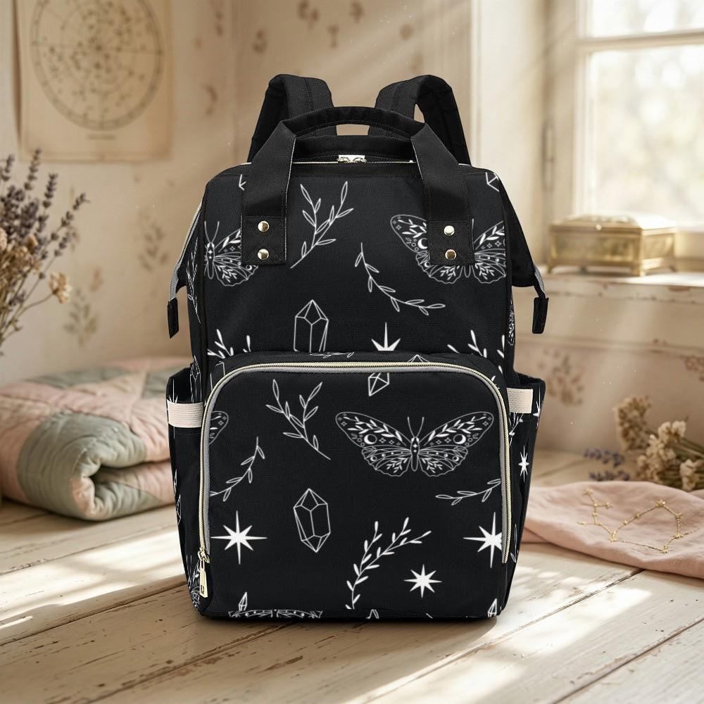 Celestial Butterfly Backpack, Gothic Occult Diaper Bag, Fairycore Mom Organizer